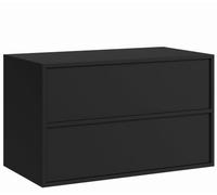 Badplaats Mali Meuble de lavabo suspendu avec 2 tiroirs et matériel de montage Noir mat 80 x 46 cm