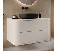 Badplaats Meuble Sous-Vasque Como 80 cm - Beige - Meuble Suspendu avec 2 Tiroirs