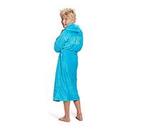 Badrock - Peignoir de Bain pour Enfants avec nom brodé - Bleu Aqua - 100% Coton Velours (128/134) - SKU 465