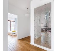 Badspiegeldesign - Carreaux Miroir triangulaires, Miroir Mural, Carrelage Mural, Facile à Poser, Design esthétique, Découpe Facette, Utilisation Universelle, 15 x 15 cm, 4 pièces