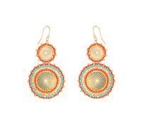 Badu Boucles d'oreilles pendantes en perles de rocaille faites à la main pour femme, 3.5 cm, Verre Cuivre, Pas de pierre précieuse