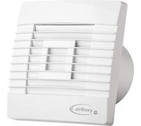 Badventilator Jalousie/Lamellen mit Bewegungsmelder/Präsenzmelder und Timer/Nachlauf Badlüfter Lüfter Ventilator weiß Front Ø 100 mm 10 cm prestigeMS Wandlüfter Ventilator Einbaulüfter Bad Küche