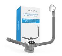 Bächlein Bonde pop-up pour la baignoire, fonction pop-up avec tamis pour un drain de baignoire propre, kit complet avec trop-plein flexible, cache de trop-plein et siphon