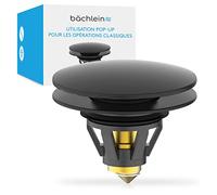 Bächlein Bonde universel pour lavabo pop-up, filtre de vidange couleur noir mat pour lavabo, 40 mm, bonde à valve avec filtre à cheveux