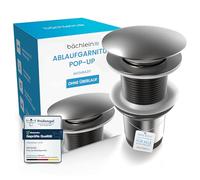Bächlein Bonde universelle sans trop-plein (anthracite) - Valve pop-up pour lavabo et lavabo - Bonde d'évacuation en laiton avec instructions de montage (français non garanti)