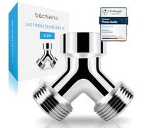 Bächlein Distributeur en Y en Laiton pour Une Utilisation en Intérieur & en Extérieur - Distributeur en Y à 2 Voies pour Un Raccordement d'eau G 3/4 "