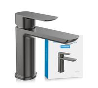 Bächlein Mizarela Robinet de salle de bain anthracite, mitigeur monocommande avec cartouche en céramique durable et kit de montage