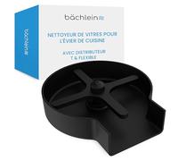 Bächlein Nettoyeur de verre (noir mat) en acier inoxydable - Douche à verres avec distributeur en T et tuyau flexible - Lave-vaisselle automatique pour la cuisine