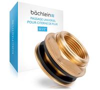 Bächlein Passage Universel pour Citerne de Pluie - Passage de Citerne en Laiton comme Raccordement pour Robinet d'eau ou Robinet de Soutirage, 2 Joints Inclus - FiletageIintérieur de 1/2 de Pouce