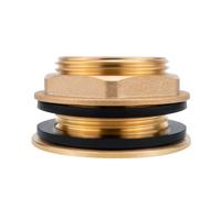 Bächlein Passage Universel pour Citerne de Pluie - Passage de Citerne en Laiton comme Raccordement pour Robinet d'eau ou Robinet de Soutirage, 2 Joints Inclus - FiletageIintérieur de 3/4 de Pouce