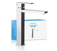 Bächlein Robinet Haut pour Salle de Bain [Anguleux] - Robinet Extra Haut avec Hauteur de Bec de 215mm pour Lavabos á Poser, Robinetterie de Lavabo Haut Bec