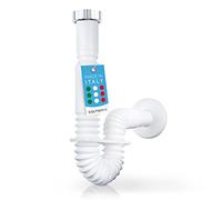 Bächlein Tuyau d'Évacuation Flexible pour Lavabo - G 1 1/4" x 32 mm, Extensible de 320 à 800 mm, Siphon Adaptable Individuellement