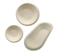 Bäckerei Spiegelhauer Lot de 3 paniers de fermentation - Forme ronde - Grand 1 kg + petit rond de 500 g + ovale 1 kg - Forme en bois - Corbeille à pain pour la cuisson du pain