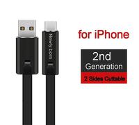 Baecoar-Câble Micro Usb Type C Durable Et Réparable Pour Smartphone,Fil De Chargement Découpable Pour Iphone Et Android Matin - Type 2nd Black Iphone-1.5m