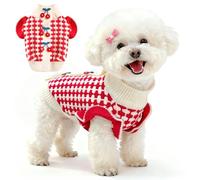 BAEJMJK Cute Cherry - Pull doux en tricot à col roulé pour petit chien - Vêtements de princesse pour chiens et chats (rouge cerise B, taille XS)
