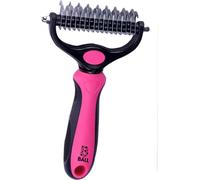 Bäll Brosse pour chiens Brosse pour chats, animaux domestiques à poils moyens et longs, brosse à sous-poil, peigne à démêler extra large, double face, rose