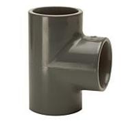 Bänninger T en PVC-U 90 degrés 1510069012 20 mm, DN 15, manchon adhésif sur tous les côtés