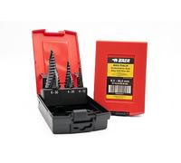 BAER HSS-TiAlN Jeu de forets étagés 4-30 mm (4-12) (4-20) (6-30) - Foret conique - Foret étagé - Aciers de construction, métaux non ferreux et aciers inoxydables jusqu'à 6 mm