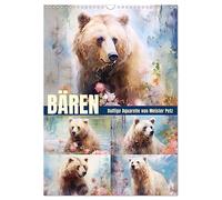 Bären. Duftige Aquarelle von Meister Petz (Wandkalender 2026 DIN A3 hoch), CALVENDO Monatskalender: Schöne Illustrationen von kraftvollen Teddys