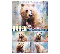 Bären. Duftige Aquarelle von Meister Petz (Wandkalender 2026 DIN A4 hoch), CALVENDO Monatskalender: Schöne Illustrationen von kraftvollen Teddys