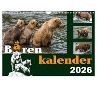 Bärenkalender (Wandkalender 2026 DIN A4 quer), CALVENDO Monatskalender: Braunbären - 36 faszinierende Fotos in einem Kalender