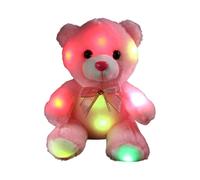 Bärenplüsch, LED-beleuchtet, 22 cm, kuschelige Bärenpuppe für die ganze Familie, Kuscheltierplüsch vor dem Schlafengehen, weich zum Kuscheln, für Geburtstage, Feiertage, Weihnachten oder besondere Anl