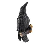 Baeroprki Corbeau Statue Faux Corbeau RéSine Statue Oiseau Corbeau Sculpture en Plein Air Corbeaux Halloween DéCor Eauves DéCoration