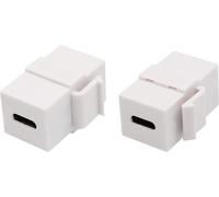 BAERTMY-3.1 Usb C Keystone Jack Adaptateur Usb 3.1 Type C Femelle À Femelle Keystone Insert Coupleur Adaptateur Pour Plaque Murale Panneau De Sortie(Blanc/2 Pack)
