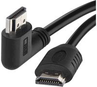 BAERTMY-Câble Hdmi 2.0 Haute Vitesse Avec Ethernet 3 M 18 Gbps High Speed Cable Avec Ultra Hd 4K 3D Arc Support 90° Angle Droit Vers A Mâle Noir