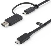 BAERTMY-Câble Usb-C Avec Adaptateur Usb-A 1M-Câble Hybride 2-En-1 Usb C Avec Usb-A-Usb-C Vers Usb-C (10Gbps/100W Pd)-Usb-A Vers Usb-C (5Gbps)-Idéal Pour Dock Hybride (Usbccadp)