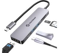 BAERTMY-Hub Usb C, 6 En 1 Adaptateur Usb C Vers Hdmi 4K 60Hz, 2 Ports Usb 3.0, Pd 100W, Lecteur De Cartes Sd/Tf, Pour Macbook Pro/Air M1, Dell, Hp, Lenovo, Steam Deck Et Les Dispositifs De Type C