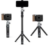 BAERTMY-Mini Camera Tripod Avec Colonne Centrale En 2 Parties En Fibre De Carbone, Rotule 360 Degrés, Trépied De Table Extensible Portable Et Compact Pour Iphone Webcam Video, Charge Max 3Kg