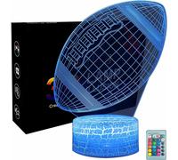 BAERTMY-Rugby Night Light, 16 Changement De Couleur Tactile Télécommande 3D Football Light, Lampe De Table Décorative, Cadeau Pour Les Garçons Et Les Enfants Amateurs De Sport