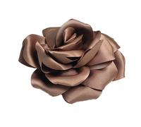 Baesics Broche à fleurs en tissu rose aspect soie pour femme 2 en 1 - Style vintage - Accessoire bohème élégant pour blazer, robe, chapeau, veste, mariage, fête, séance photo - Cadeau (noisette)