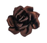 Baesics Broche fleur rose chocolat aspect soie - Broche pour femme 2 en 1 et pince à cheveux style vintage fleur élégante bohème chic accessoire pour blazer robe chapeau veste mariage fête photo