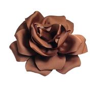 Baesics Broche fleur rose cuivre aspect soie - Broche pour femme 2 en 1 et pince à cheveux style vintage fleur élégante bohème chic accessoire pour blazer, robe, chapeau, veste, mariage, fête, séance