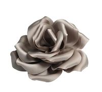 Baesics Broche fleur rose en tissu aspect soie pour femmes 2-en-1 épingle à revers & pince à cheveux style vintage fleur élégante accessoire bohème pour blazer robe chapeau veste mariage fête séance