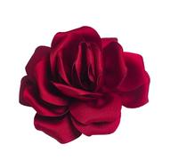 Baesics Broche fleur rose rouge ru spect soie - Épingle à revers et pince à cheveux 2-en-1 pour femmes, style vintage, fleur élégante, bohème chic, accessoire pour blazer, robe, chapeau, veste