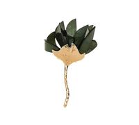 Baesics Broche pour femme - Fleurs de magnolia - Émeraude - Broche en acétate de cellulose à base de plantes - Bijou fantaisie pour blazer et robe - Pièce unique - Légère comme une plume - Idéale