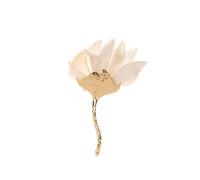Baesics Broche pour femme - Fleurs de magnolia - Épinglette en acétate de cellulose à base de plantes - Bijou fantaisie pour blazers et robes - Fleur unique - Légère comme une plume - Idéale comme