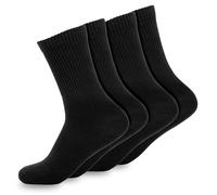 Baesics Lot de 4 paires de chaussettes de tennis hautes pour homme et femme - Certifiées ÖkoTex100 - Élégantes pour toutes les tenues, 4 x noir., 39-42