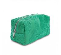 Baesics Trousse de toilette pour femme - 20 cm - Rayures - Avec fermeture éclair - Pour le maquillage et l'hygiène - Trousse de toilette pour voyage, sac à main et panier, vert, Tropique