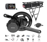 BAFANG 250W 48V BBS01B Kit Moteur Pedalier avec Batterie 48V17,5Ah Rear Rack et EKD01 Écran LCD, Kit de Conversion Moteur Central pour Vélo de Montagne, Route, Banlieue avec BB 68MM Ebike DIY Kit