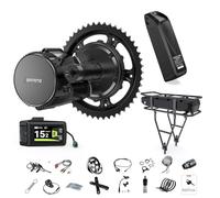 BAFANG 250W 48V BBS01B Kit Moteur Pedalier avec Batterie 48V18,2Ah Rear Rack et EKD01 Écran LCD, Kit de Conversion Moteur Central pour Vélo de Montagne, Route, Banlieue avec BB 68MM Ebike DIY Kit