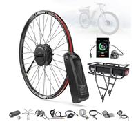 BAFANG Kit de Conversion E-Bike 500W Roue Avant - 48V 20" 26" 27,5" 28" 29" 700C Kit de Moteur de Hub Roue Avant avec Batterie pour Vélo Électrique (Facultatif) & Affichage LCD & Capteur Pas