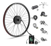 BAFANG Moteur Roue Arriere 48V 500W Kit Conversion Velo Electrique 26" avec Largeur de Montage:135-142mm, G020 Brushless Geared Hub Motor de la Version Cassette avec Écran LCD C18 9-Pas