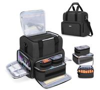 BAFASO Grande trousse de tatouage avec 3 poches intérieures amovibles, étui de voyage pour grande imprimante de pochoirs de tatouage et fournitures de tatouage, sac de tatouage (sac uniquement) - Noir