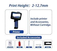 BAFEIYA Imprimante Portable Multicolore 12,7 mm, boîtier entièrement fermé, for textes, Codes QR, Codes-Barres, numéros de lot et étiquettes de Date(Blue Without Ink)