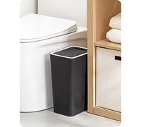 Baffect Poussez la Poubelle de Cuisine avec Le Couvercle, Poussez Le Couvercle Poubelle en Plastique Peut Poubelle Poussez Le Seau de Cuisine Poubelle Noire avec Le Couvercle 8L (Noir)