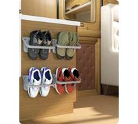 Baffect Support de Chaussure Mural Pliable 4 Pieces, Range-Chaussures Rabattable Etagere Suspendue pour etagère de Rangement pour Chaussures, 4 pcs Gris